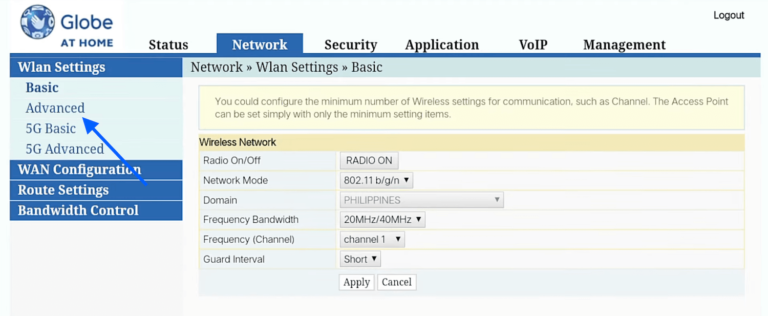 Navigate to the Network