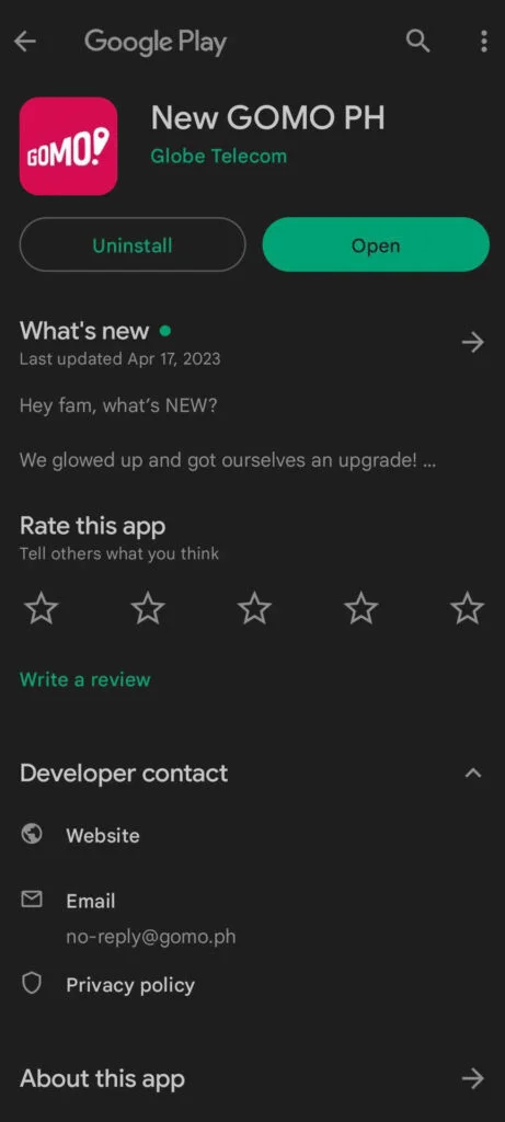 Access the GoMo App