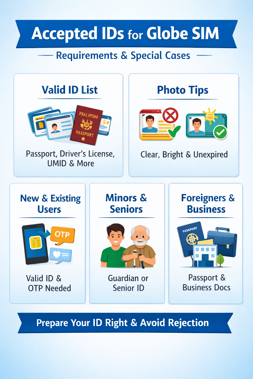 Valid ID Requirements for Globe SIM Users