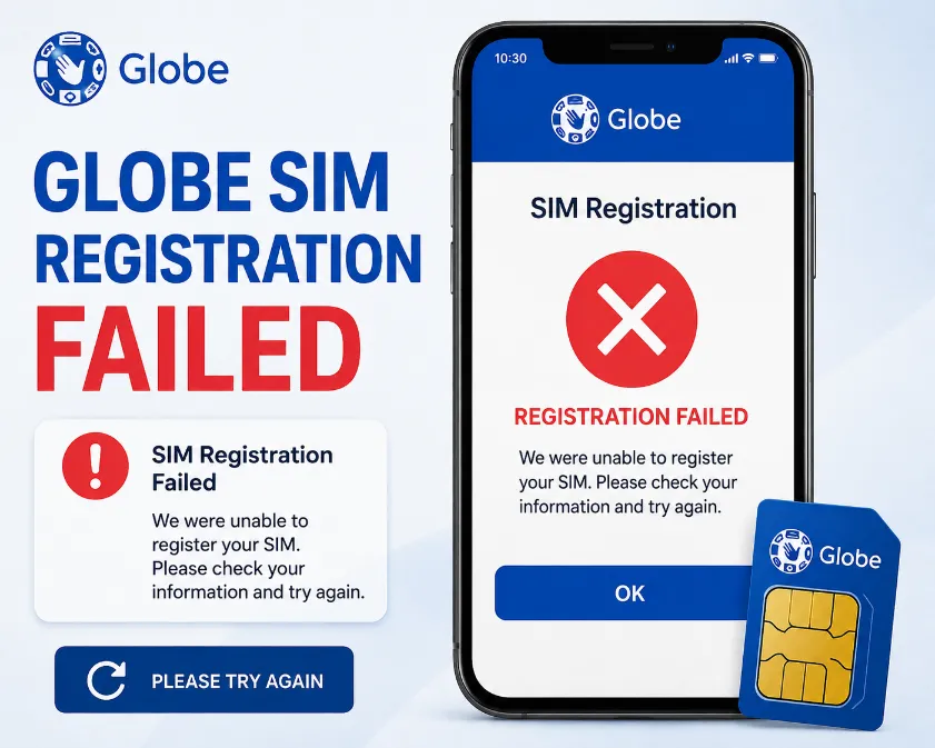 Globe SIM Registration Failed