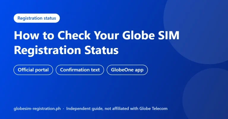 How to check your Globe SIM registration status